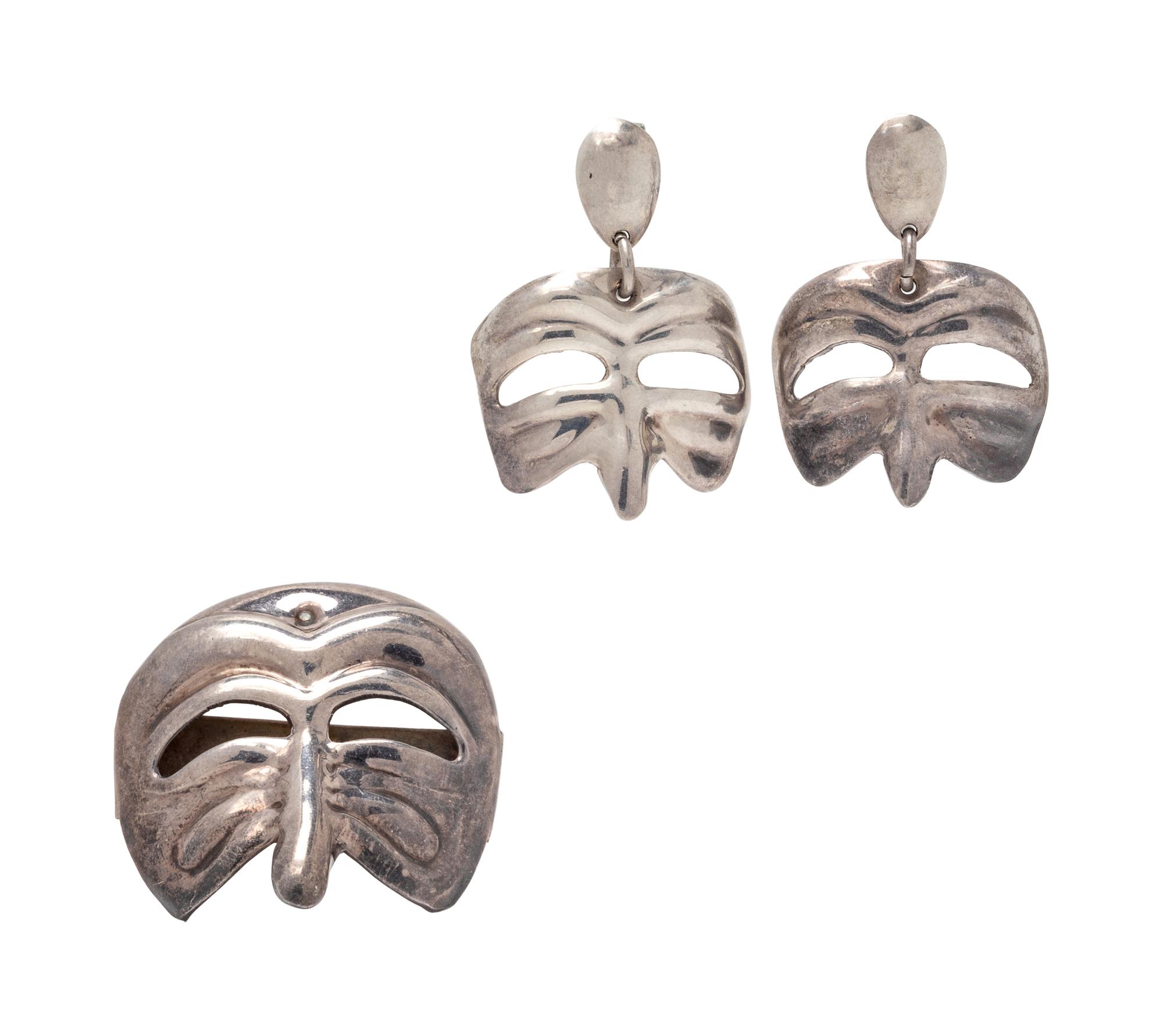 A Sterling Silver Demi-Parure, Mexican,
