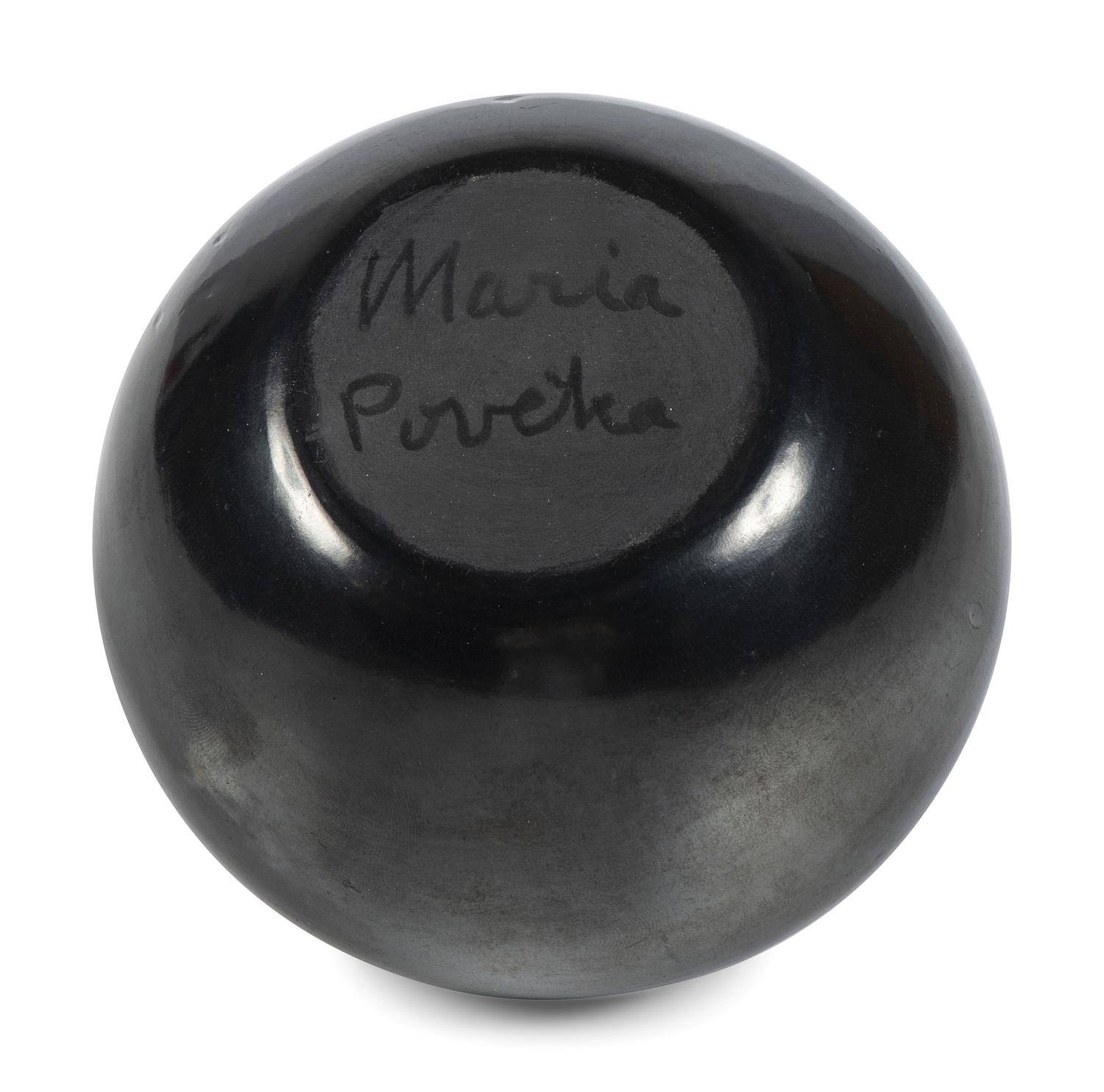 Blackware Pottery Bowl, with Gunmetal Finish