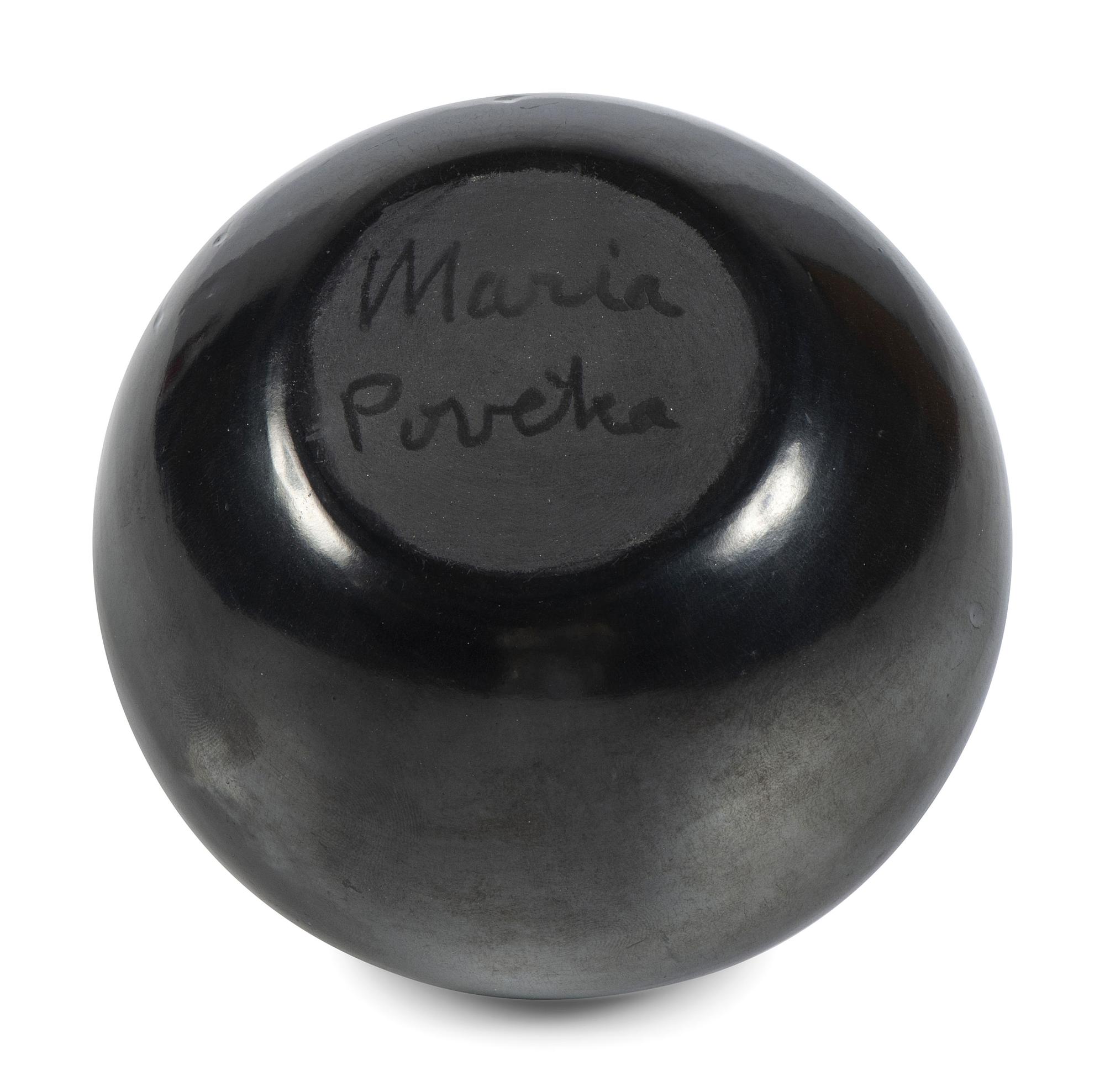 Blackware Pottery Bowl, with Gunmetal Finish