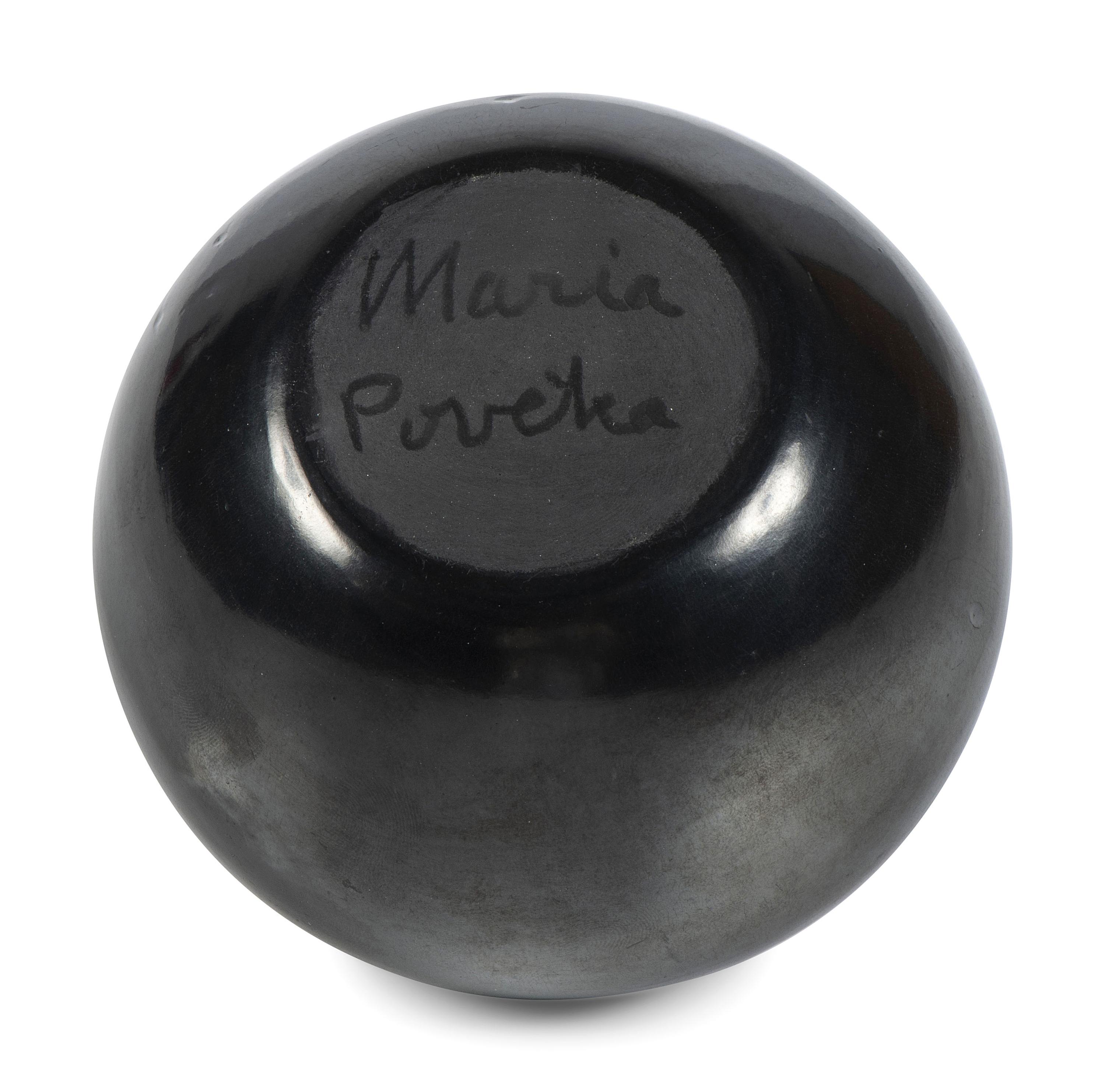 Blackware Pottery Bowl, with Gunmetal Finish