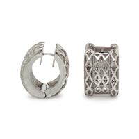DIAMOND AND WHITE GOLD HOOP EARRINGS