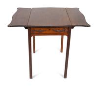 A Regency Style Mahogany Wall Shelf and a Fret Carved Pembroke Table