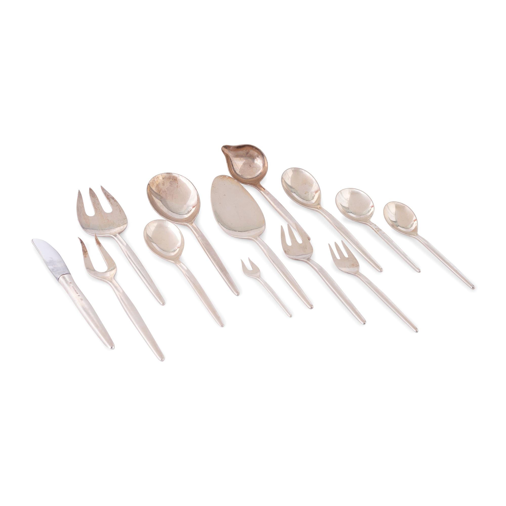An Anton Michelsen Silver Flatware Set, Retailed by H Nils