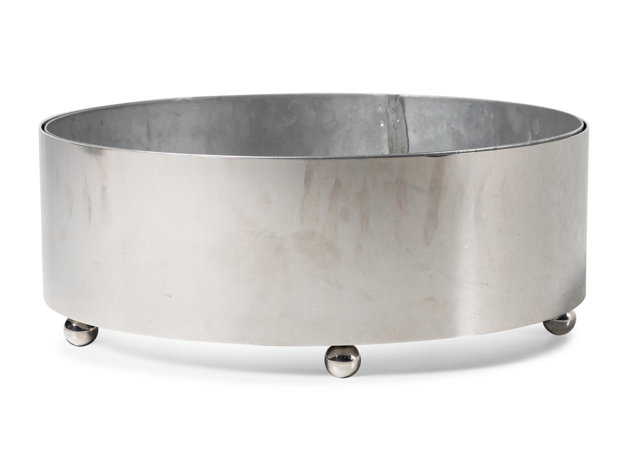 A Contemporary Stainless Steel Jardinière
