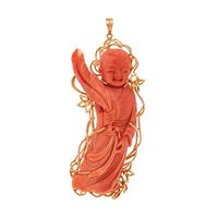 CARVED CORAL PENDANT