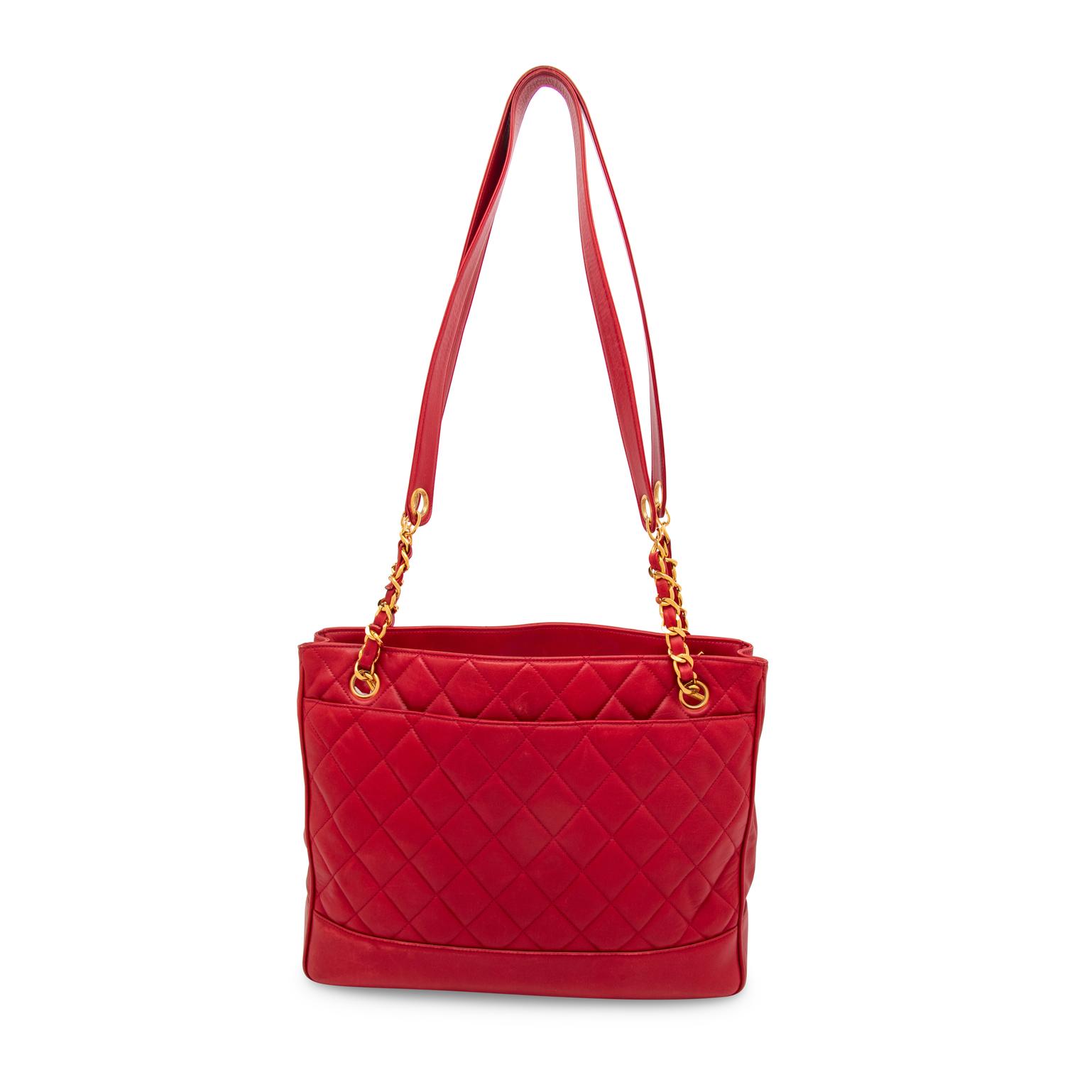 Chanel, CC Charm Red Shoulder Tote
