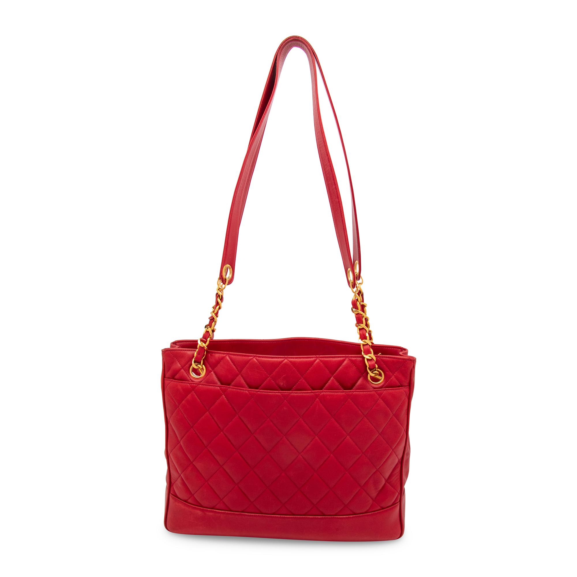 Chanel, CC Charm Red Shoulder Tote
