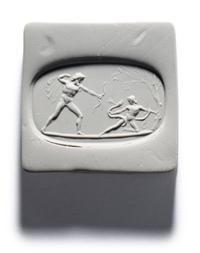 A Neoclassical Carnelian Intaglio with Erichthonius Saving His Son from a Snake