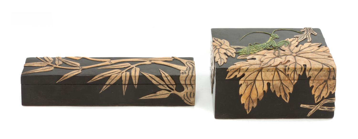 Two Stone Boxes Length of longest 7 1/2 inches.