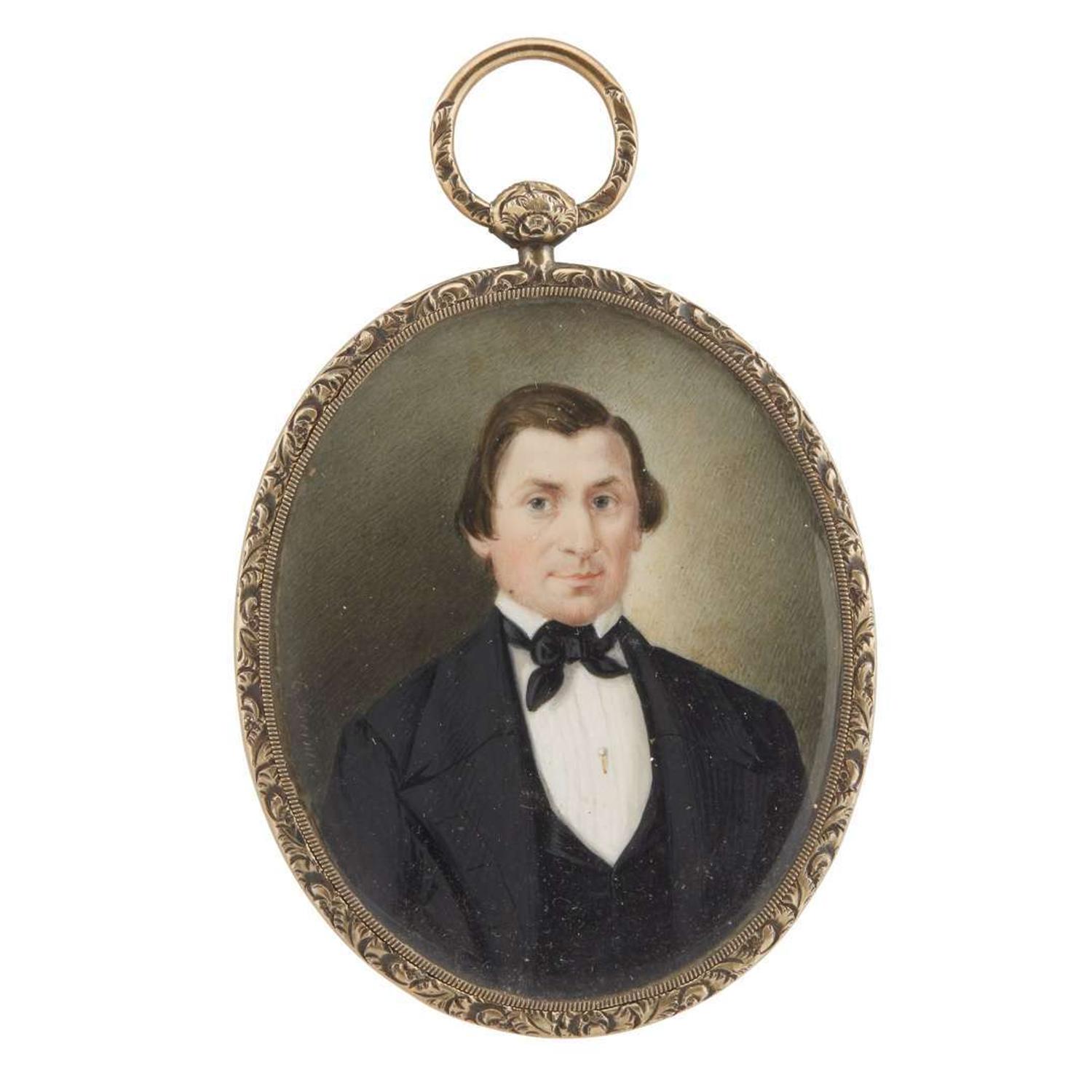 Christopher Greiner (d. 1864) Portrait miniature of a gentleman, circa 1845