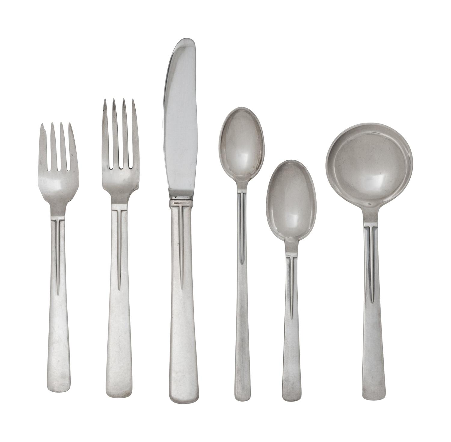 A Danish Silver Flatware Service