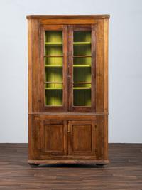 AWAITING DONATION - A Federal Cherrywood Corner Cupboard
