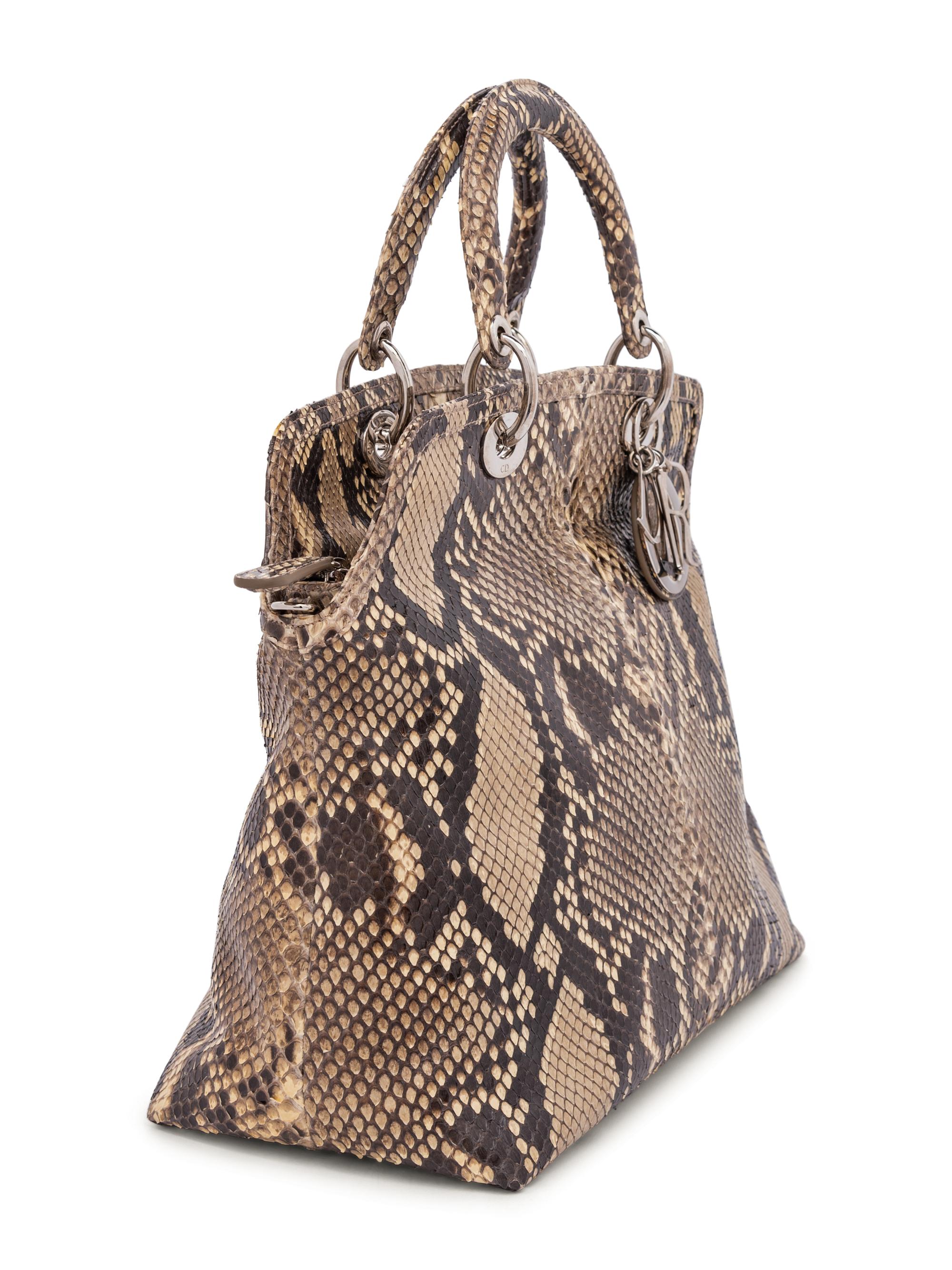 Christian Dior Tan Python Granville Bag, 2011