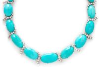 TREATED TURQUOISE AND DIAMOND NECKLACE