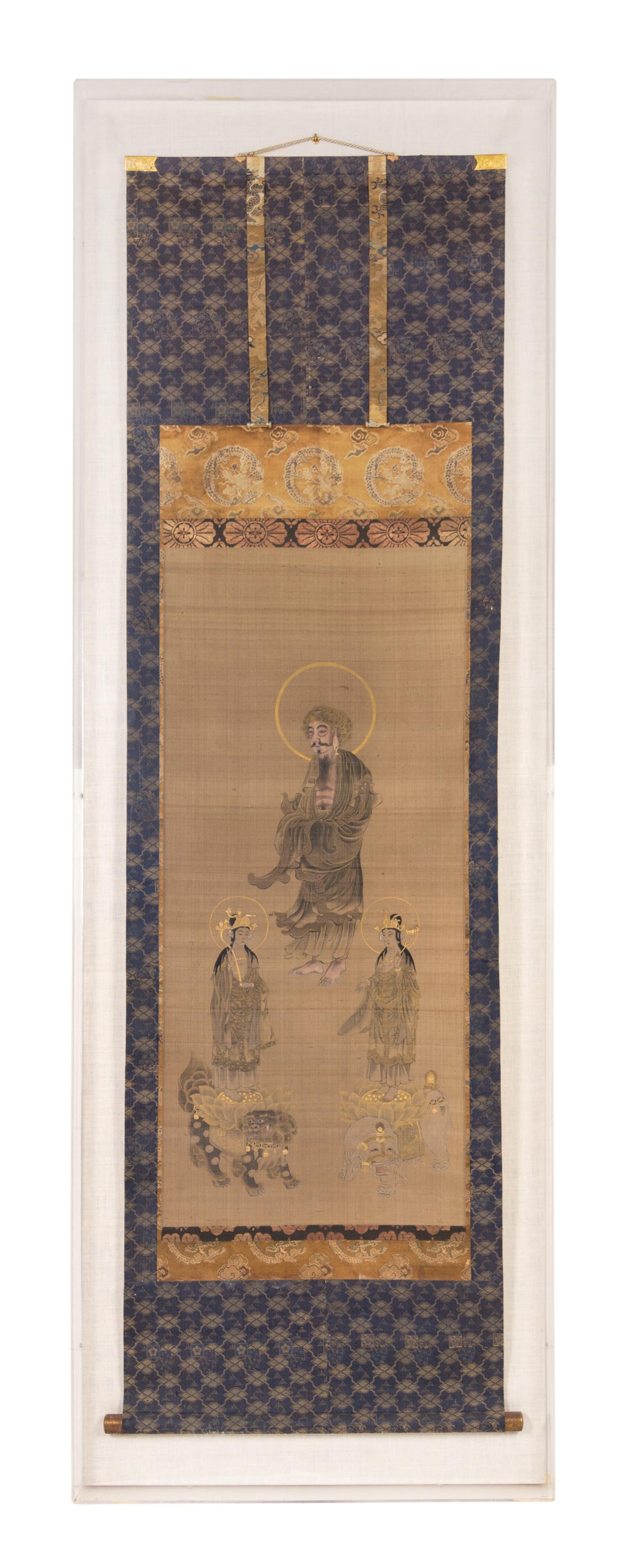 An Ink and Color Painting on Silk Scroll 43 1/2 x 18 inches (image). — 18TH/19TH CENTURY
