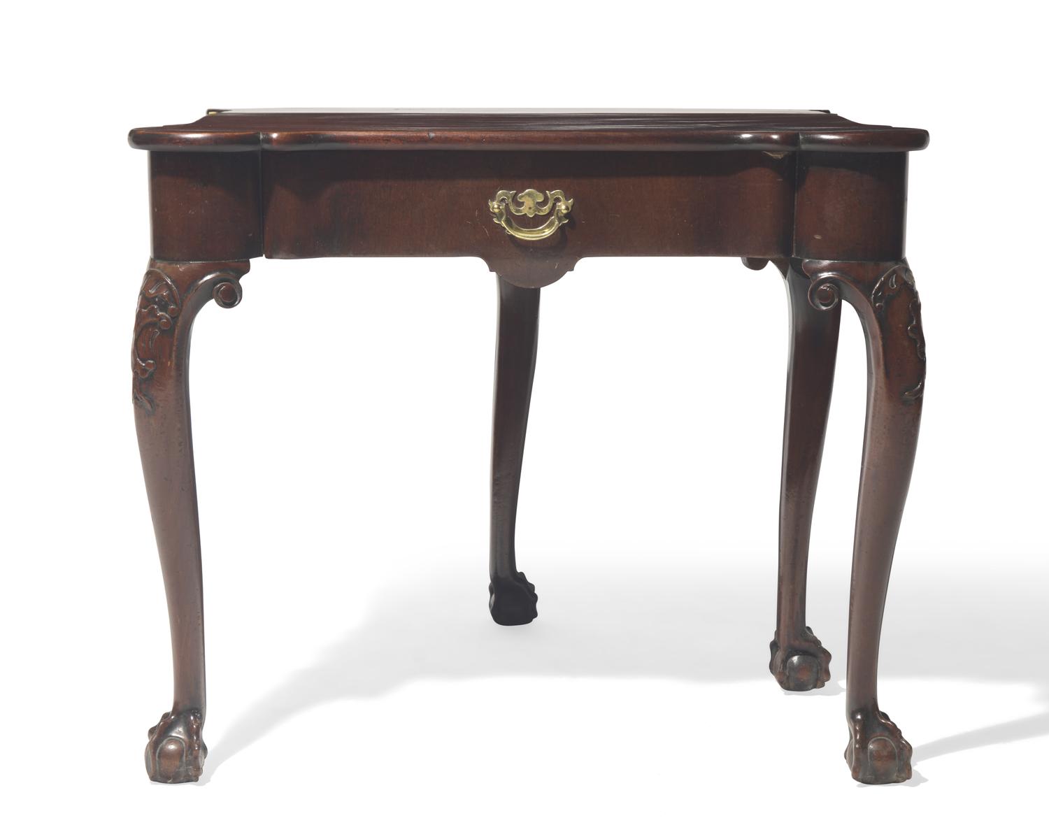 A George II carved mahogany card table, circa 1750