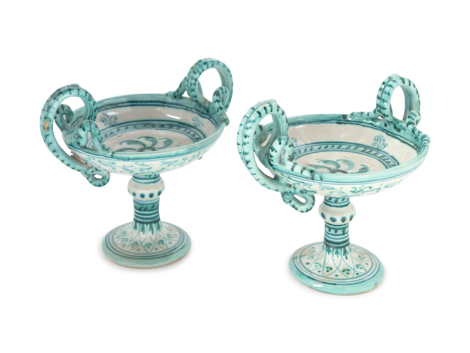 A Pair of Italian Ceramic Tazze