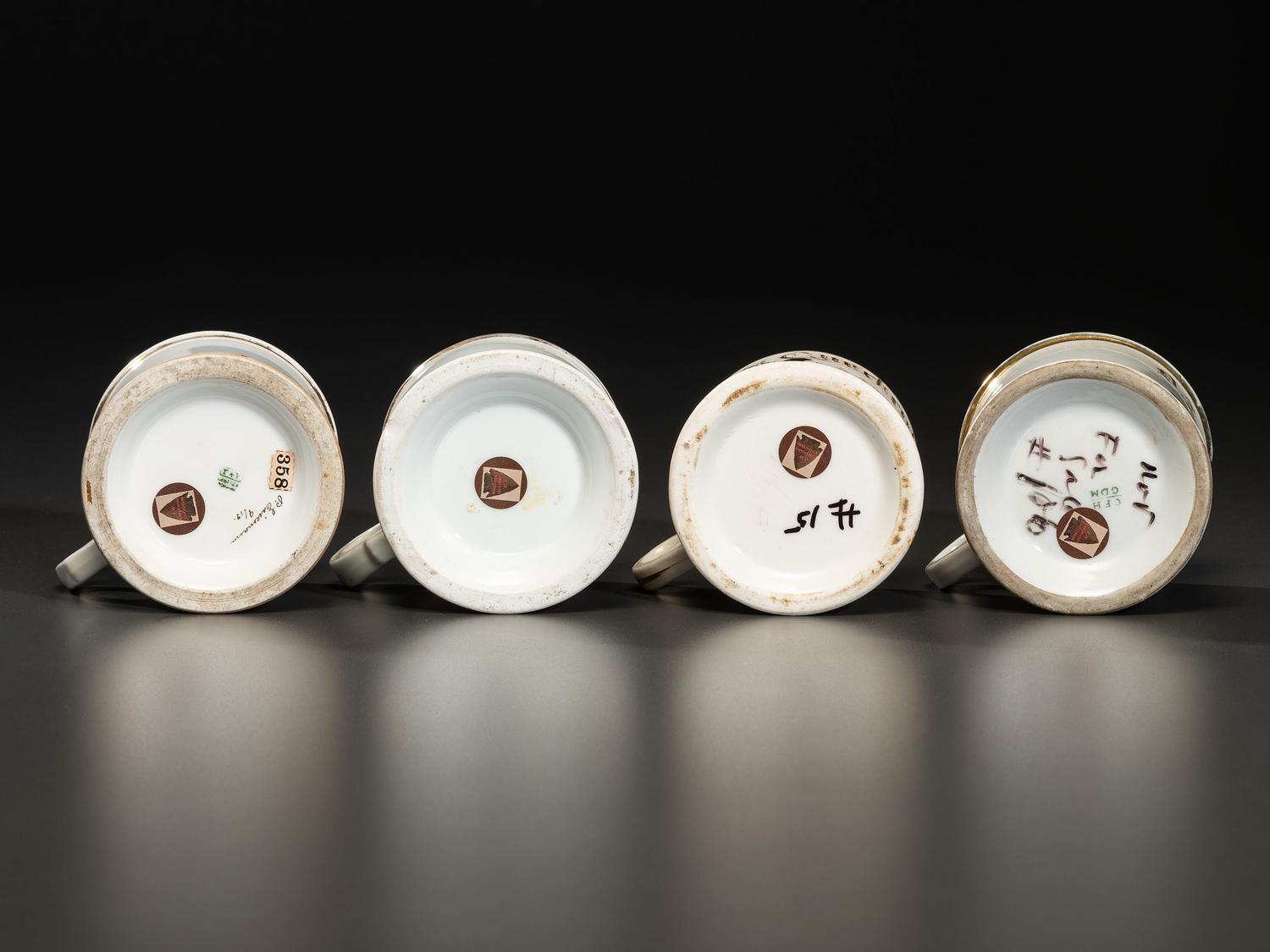 Four Railroading Porcelain Occupational Shaving Mugs