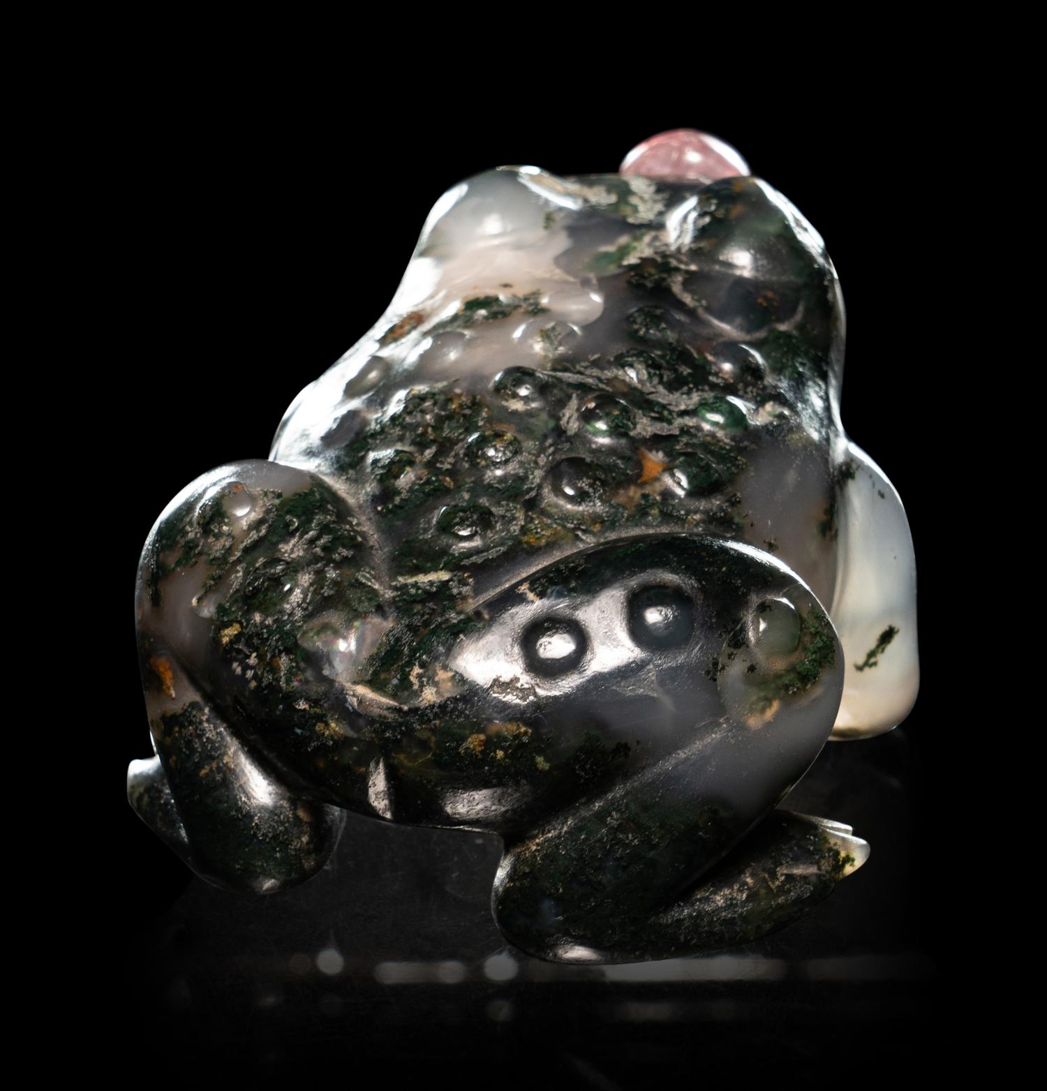 Two Moss Agate Snuff Bottles