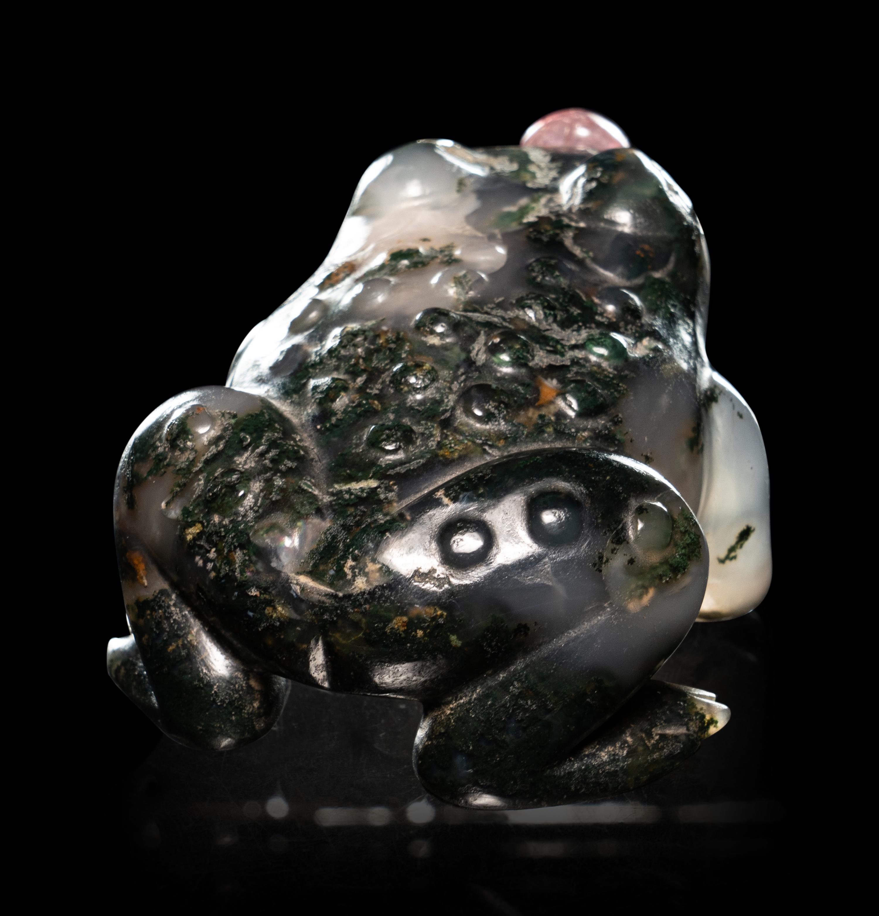 Two Moss Agate Snuff Bottles