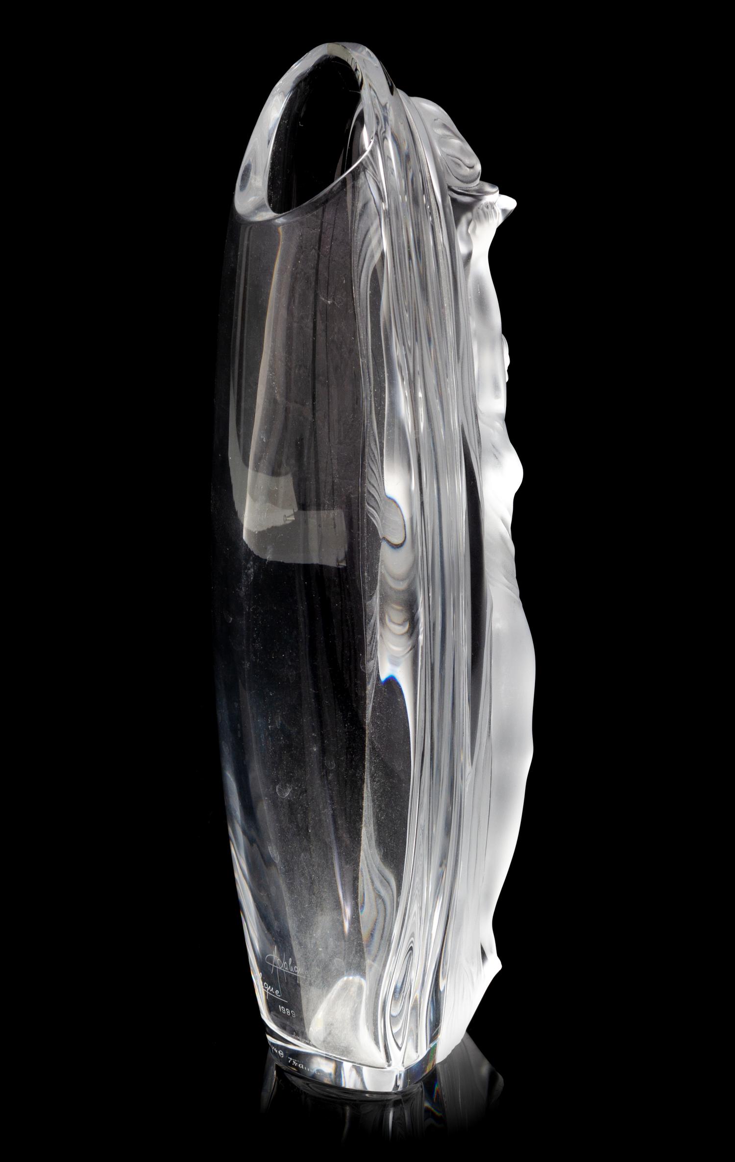 A Lalique Molded Glass Vase