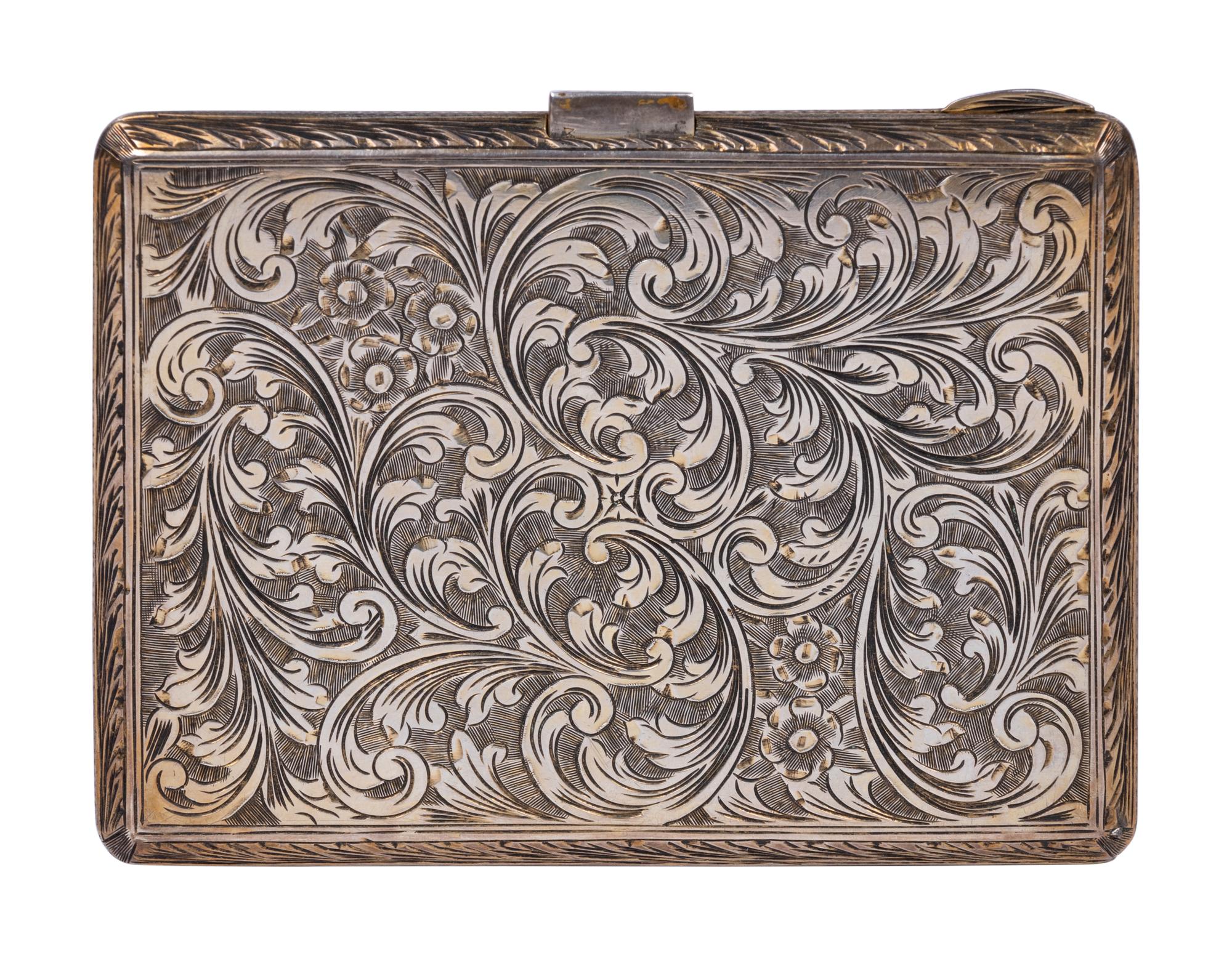 A Continental Enameled Silver Cigarette Case