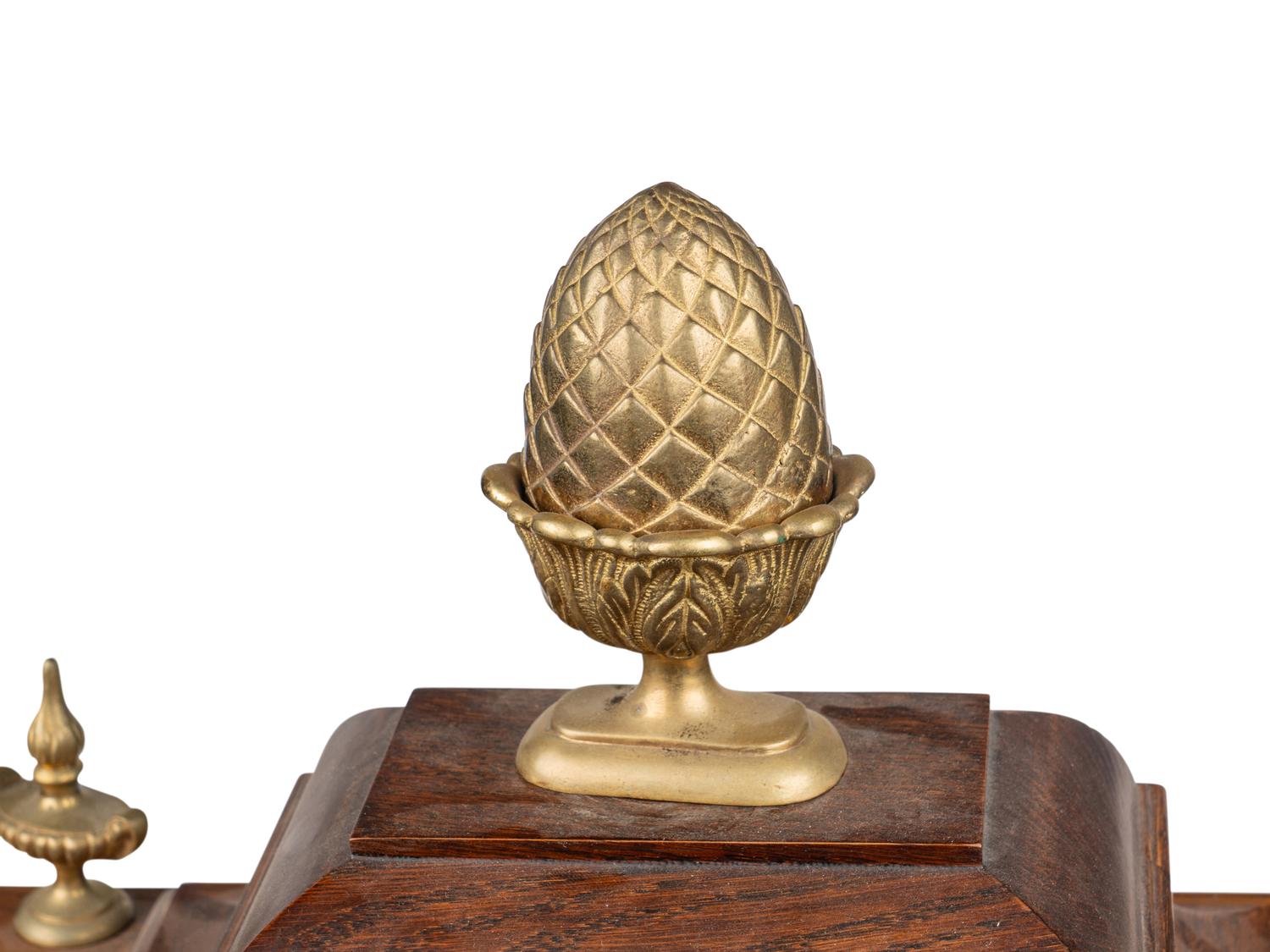 A George II Style Gilt Bronze Mounted Oak Bracket Clock