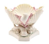 A Beleek Porcelain Shell-form Center Bowl — 19TH CENTURY