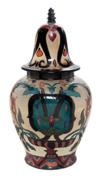 A Royal Cauldon Cairoware Covered Vase Height 14 inches.