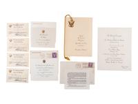 [ROOSEVELT, Franklin Delano (1882-1945) -- ROOSEVELT, Eleanor (1884-1962)]. A group of invitations, menus, and travel passes, comprising: