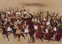 William Gropper, (American, 1897-1977), Hasidic Bass Player and Orchestra (two works)