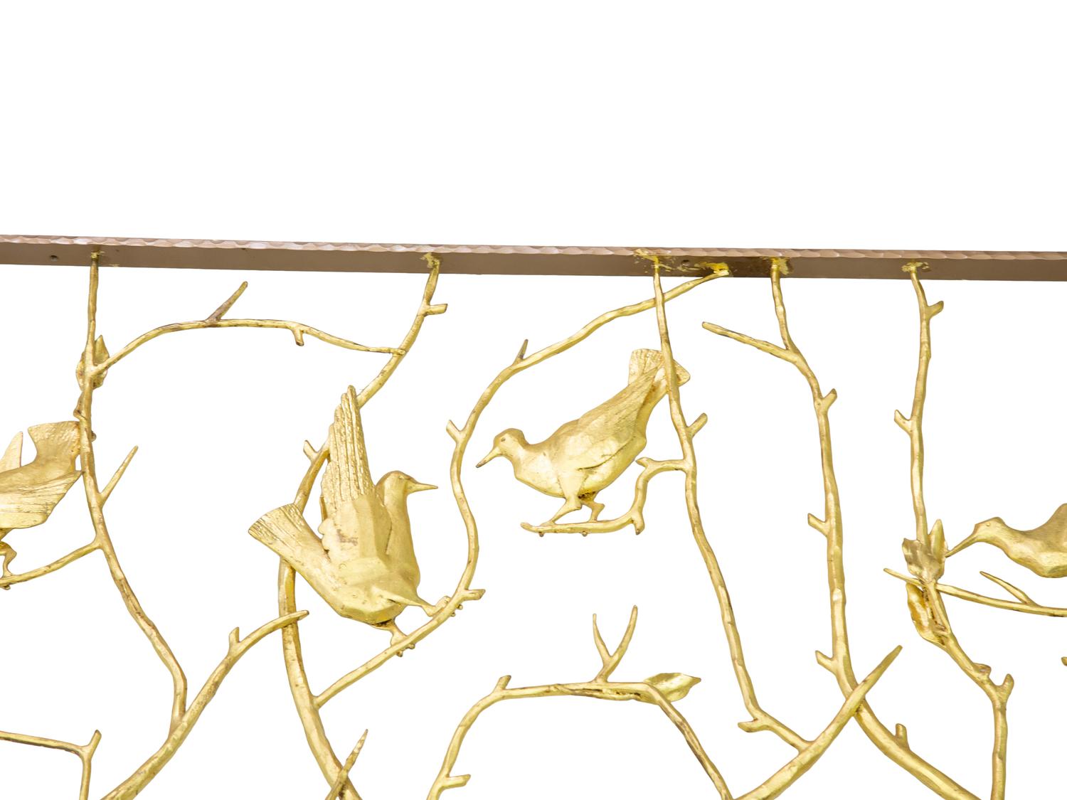 A Gilded Wrought Iron Railing Attributed to Edgar Brandt