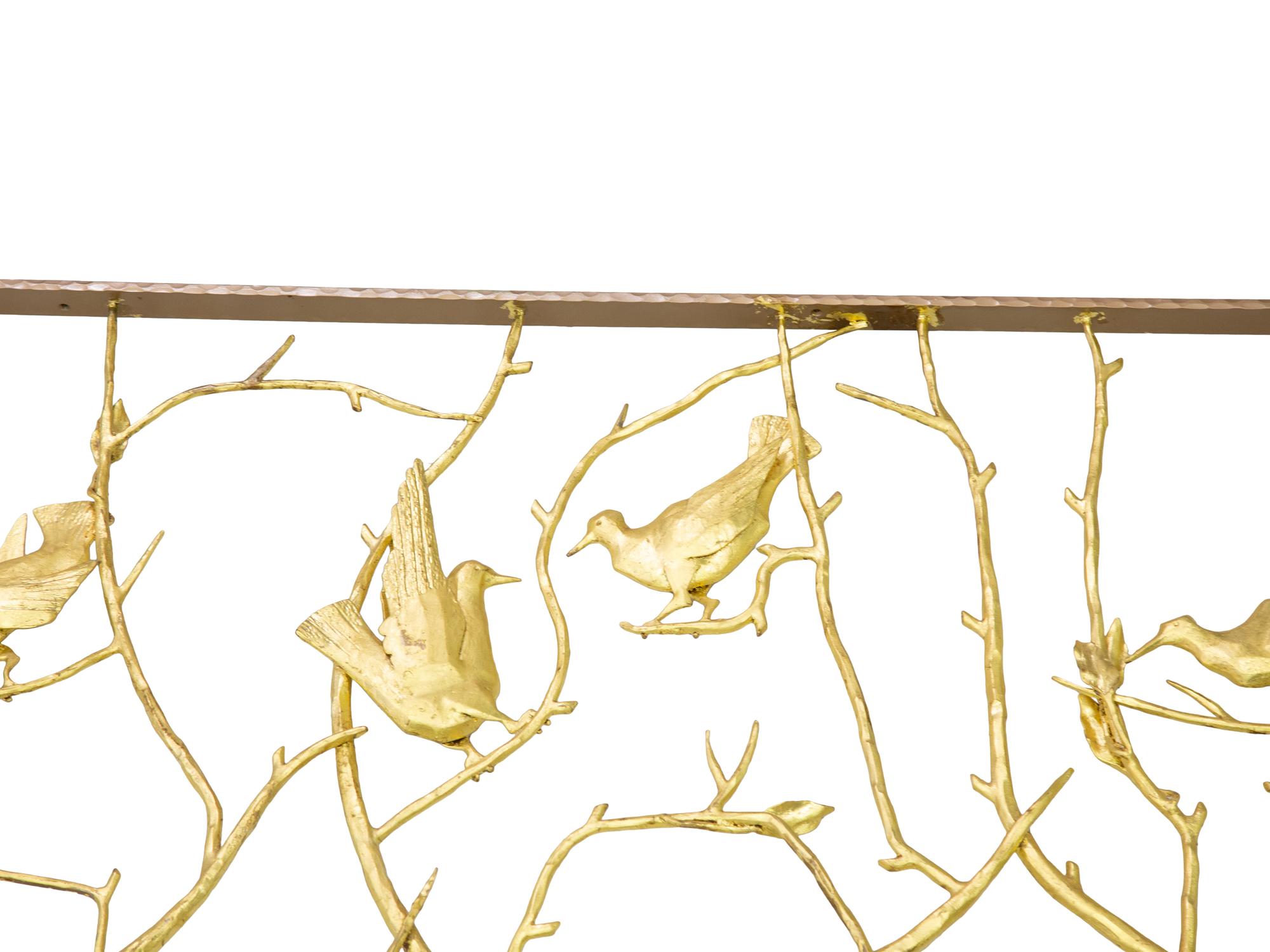 A Gilded Wrought Iron Railing Attributed to Edgar Brandt