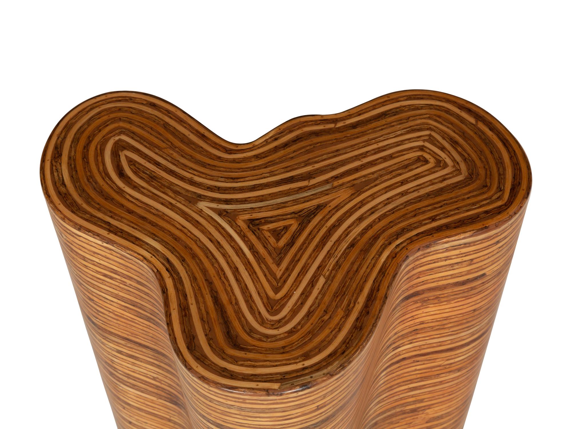 An Orgo Oggetti Rattan and Resin Side Table
