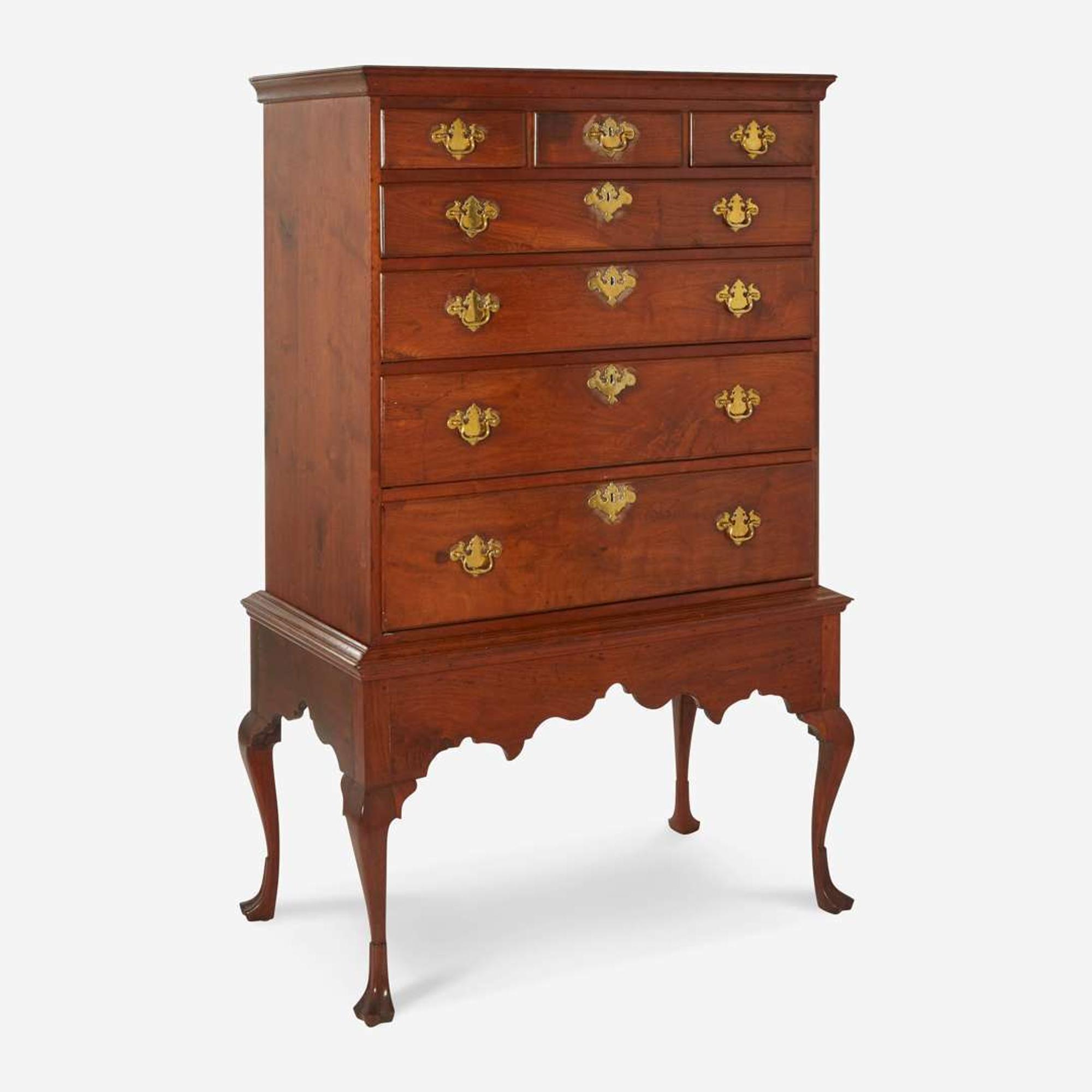 A Queen Anne carved walnut chest-on-frame Pennsylvania, late 18th century
