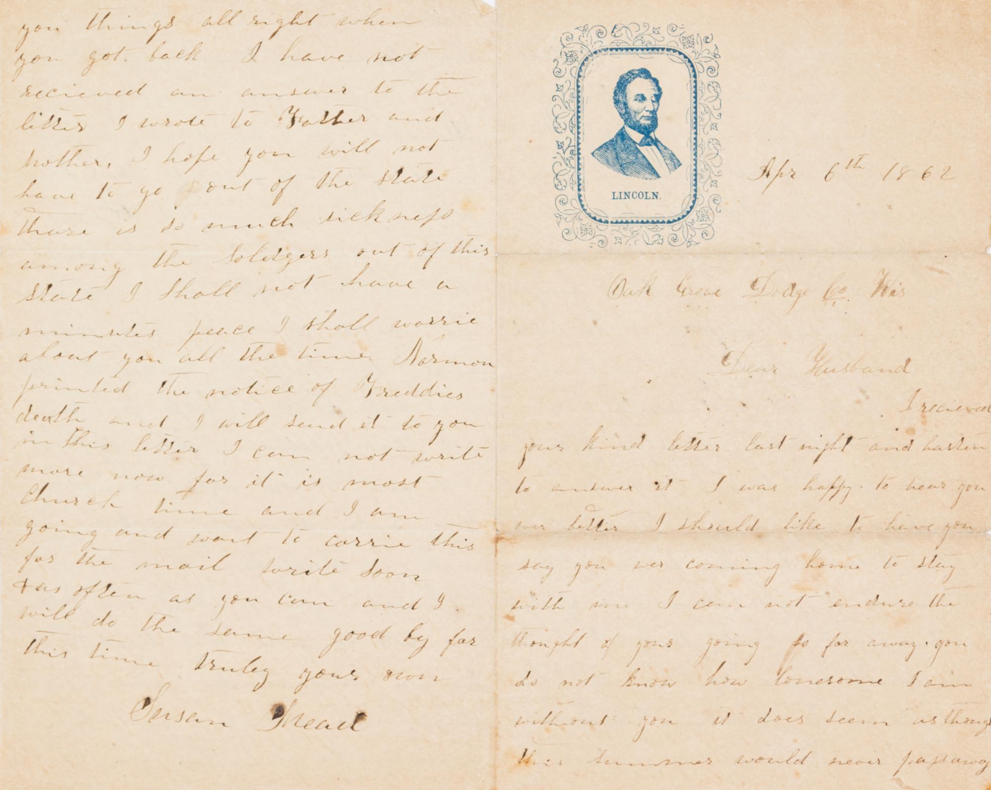 (CIVIL WAR ARCHIVE) A collection of 60 letters and documents, some related to the Civil War and the Gold Rush, c. 1824 through 1870.