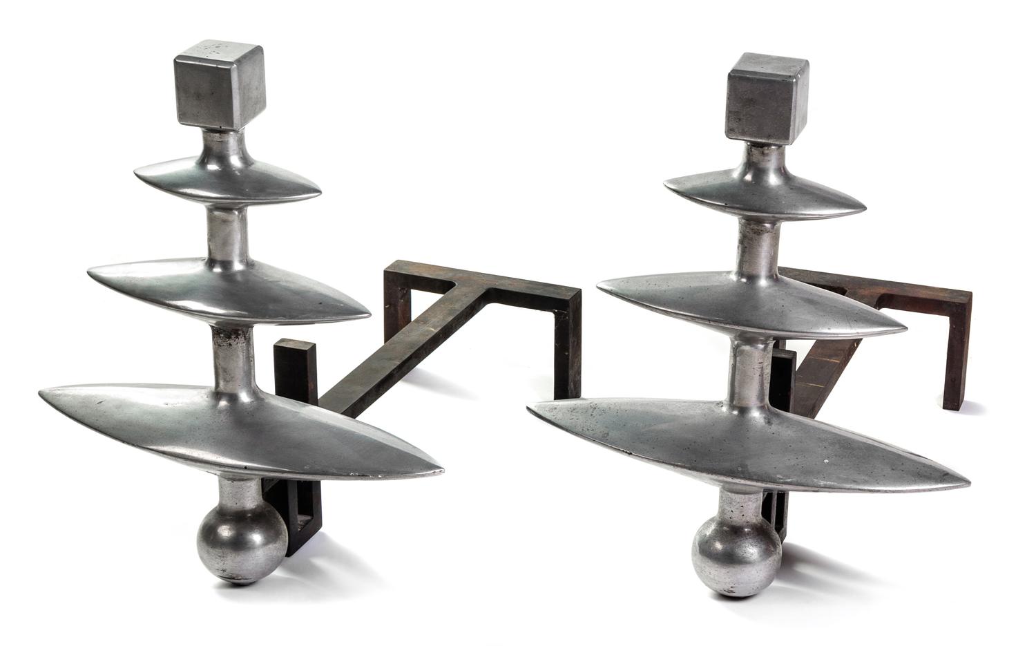 Samuel Marx (American, 1885-1964), USA, 1940s, a pair of andirons