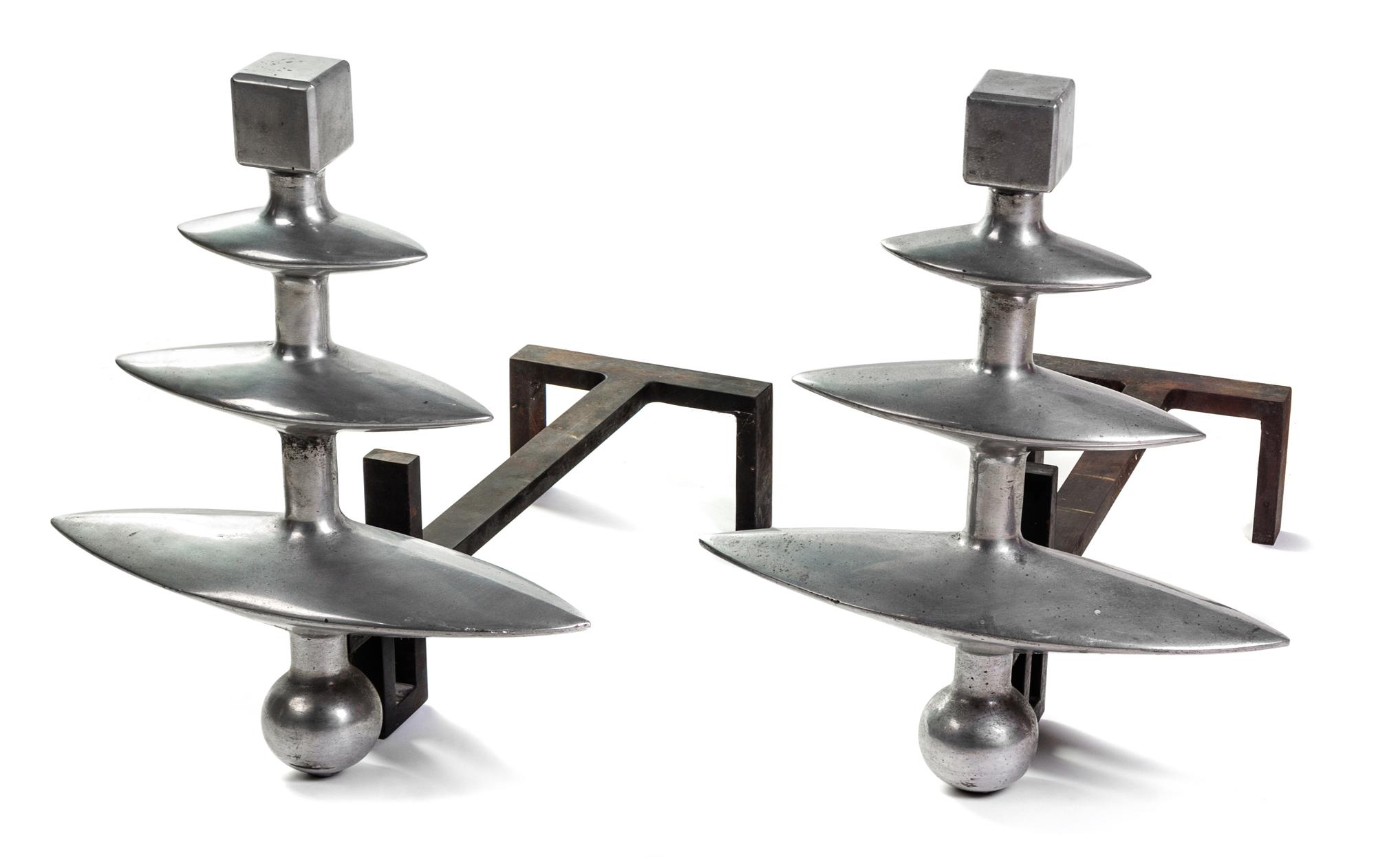 Samuel Marx (American, 1885-1964), USA, 1940s, a pair of andirons