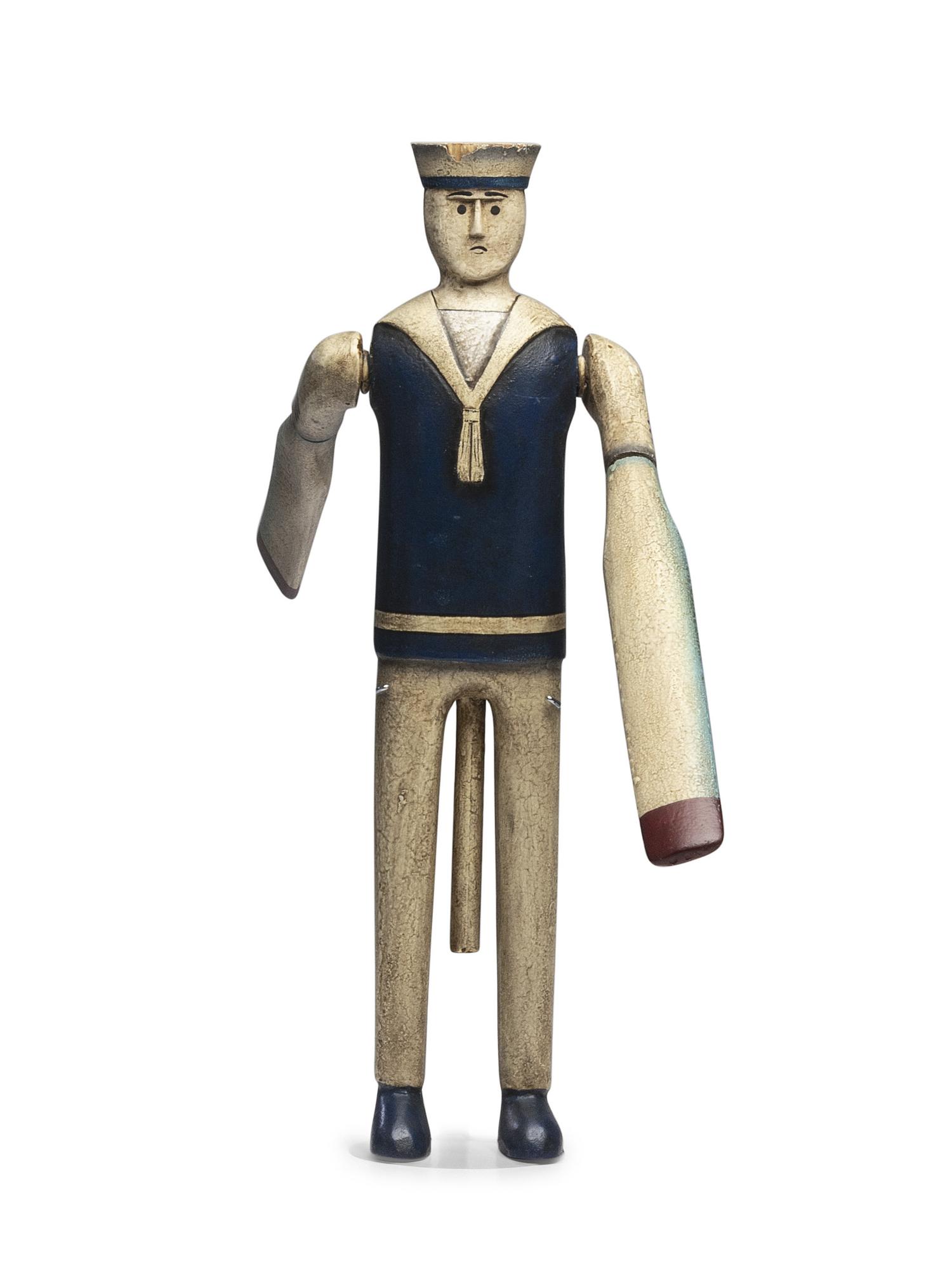A Carved and Painted Wood Sailor Whirligig