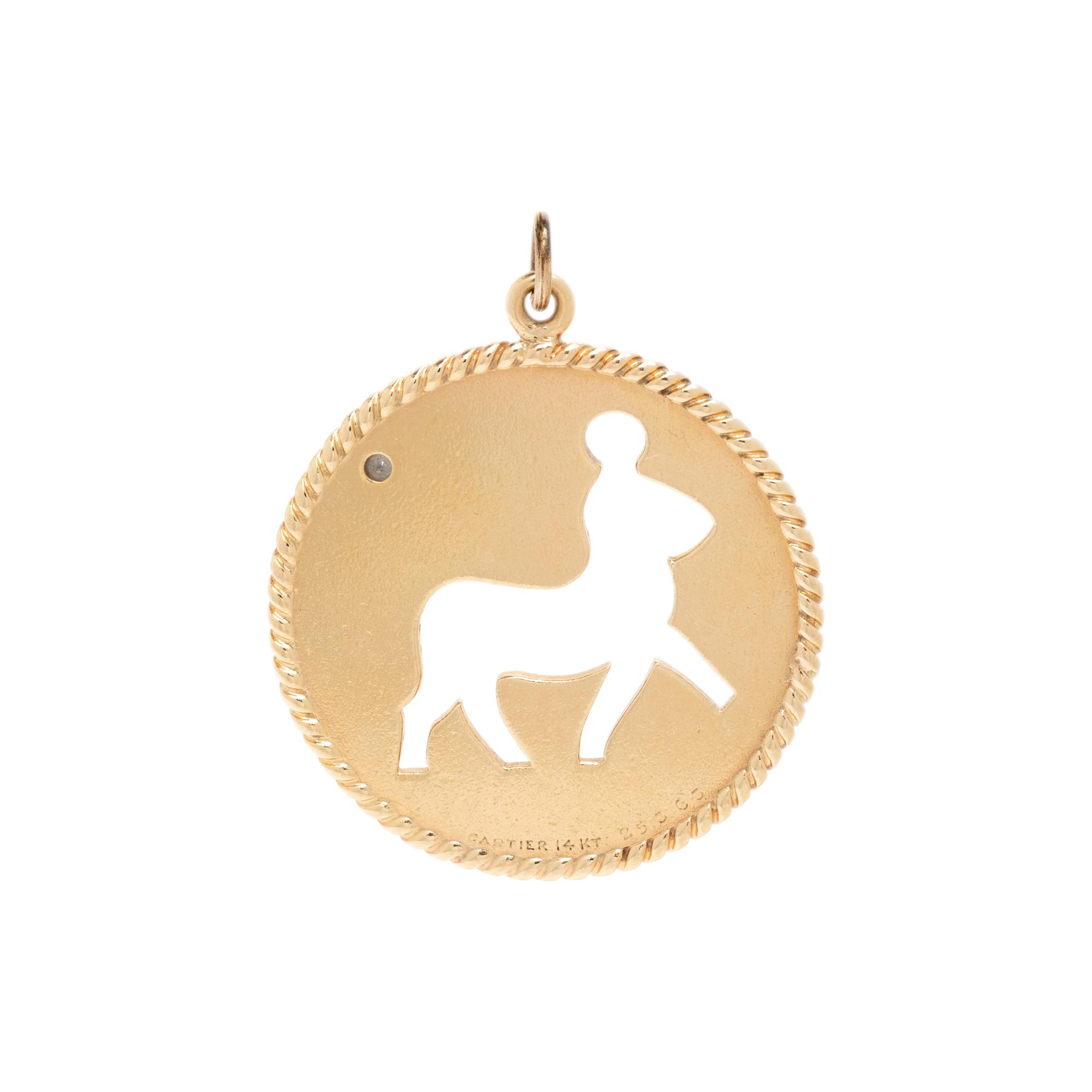 CARTIER, DIAMOND AND YELLOW GOLD SAGITTARIUS PENDANT