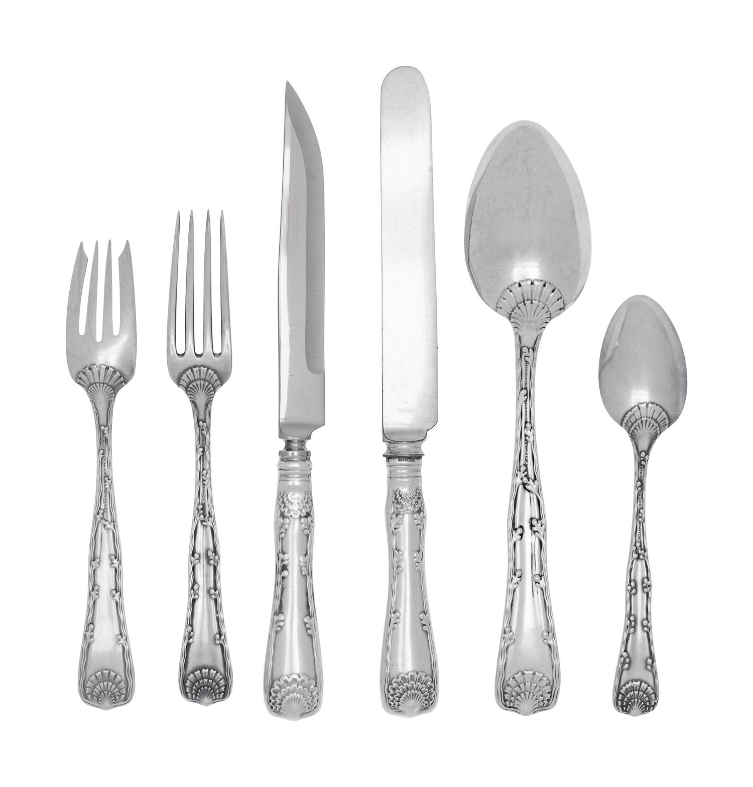 A Tiffany & Co. Wave Edge Silver Flatware Service