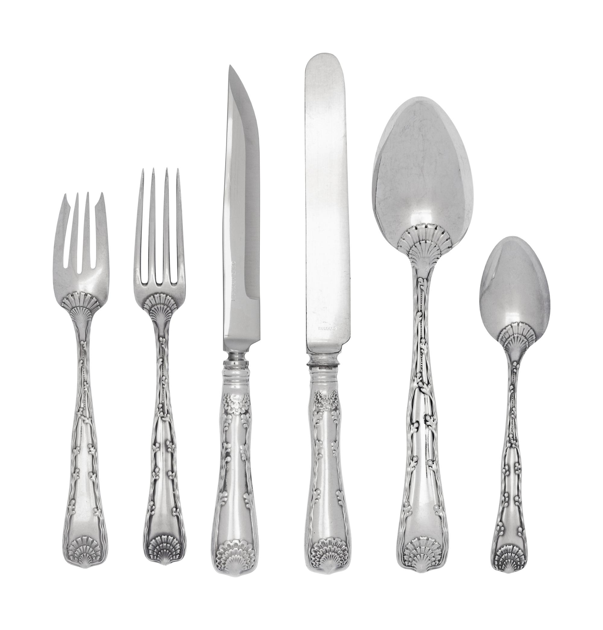 A Tiffany & Co. Wave Edge Silver Flatware Service