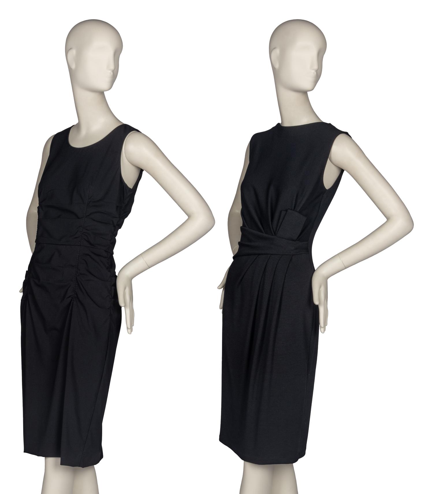 Two Little Black Dresses by Prada and Salvatore Ferragamo