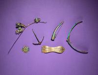 Six Kingfisher Feather Decorated and Embellished Accessories