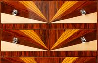 A Pair of Art Deco Style Rosewood and Parquetry Tall Chests