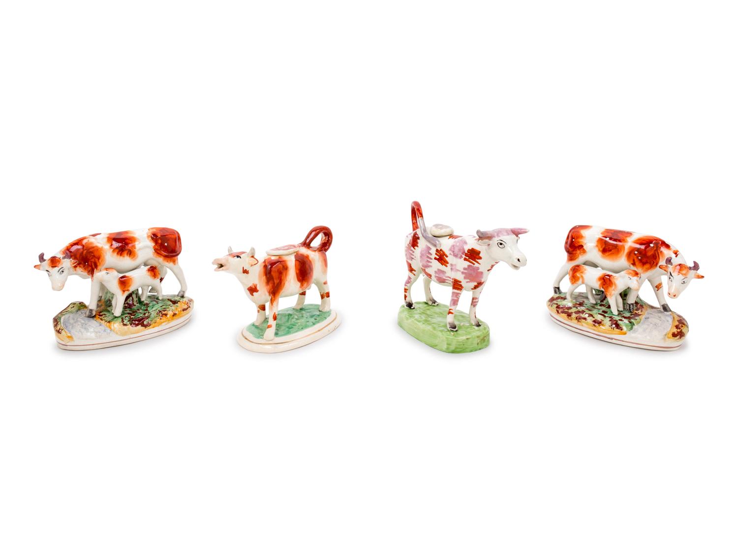 Four Staffordshire Cow Creamers — 18TH CENTURY