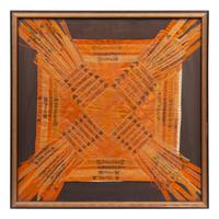 A Folk Art Silk Cigar Ribbon Display