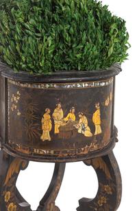 A Victorian Mother of Pearl-Inlaid and Black Japanned Jardinière Stand