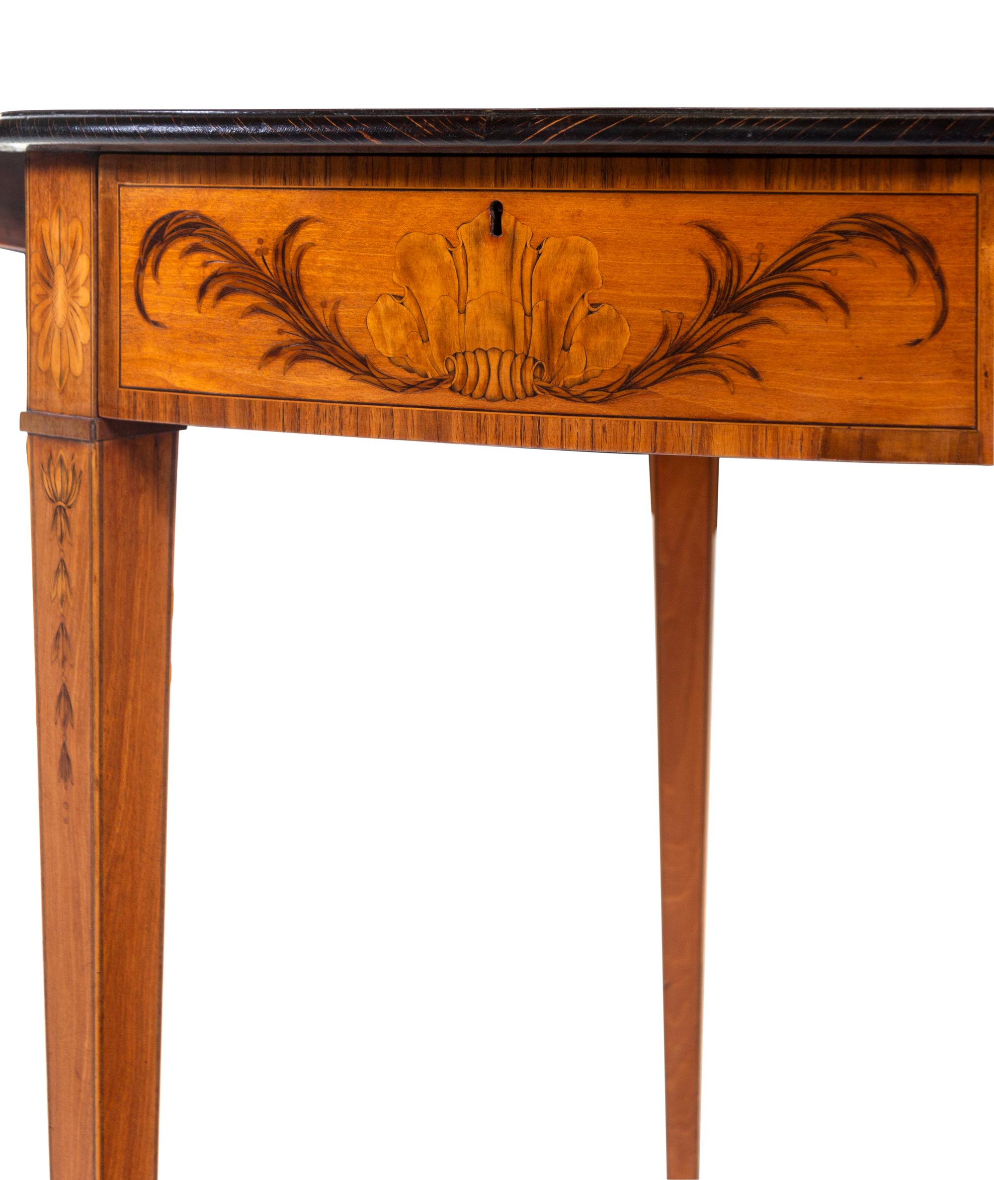 A George III Adam Style Marquetry Inlaid Satinwood Pembroke Table