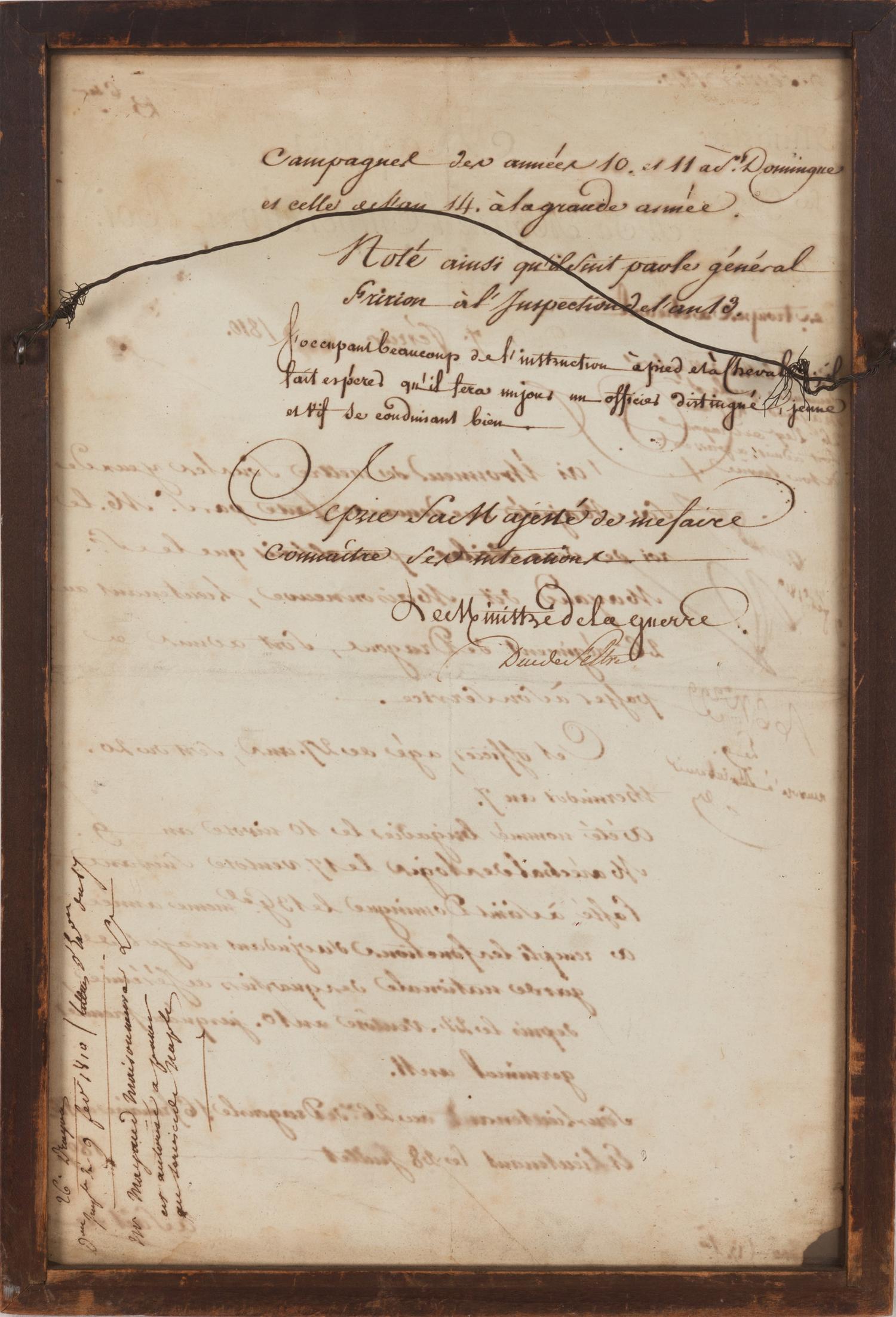 NAPOLEON I (1769-1821), Emperor of France. Partly printed document approved by Napoleon ("accordé Np"), 7 February 1810.